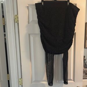 Torrid Black Lace Skirt with Sheer Overlay size 3